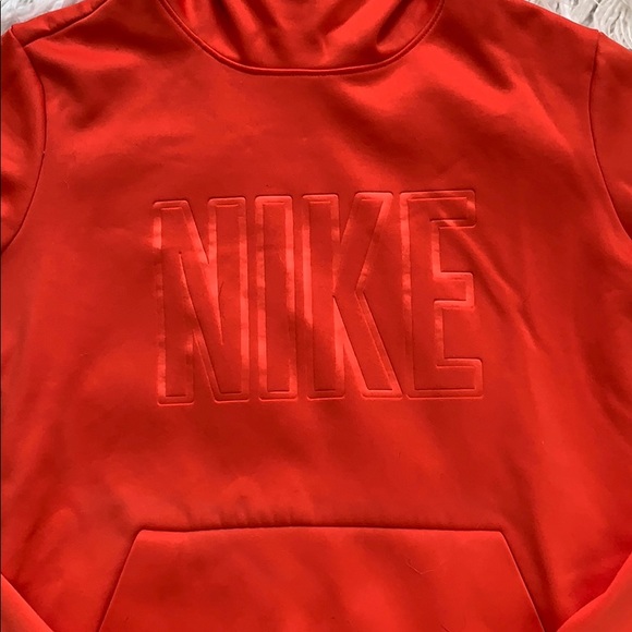 Orange-Red Therma-Fit Nike Hooded Sweatshirt - Med - Picture 2 of 8